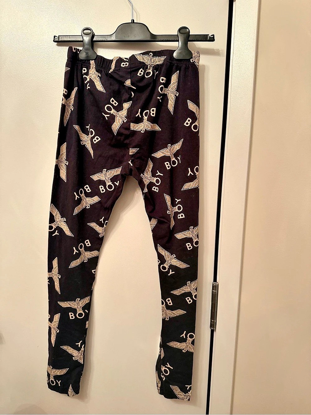BOY London Eagle All-Over Print Leggings Black & Gold Medium